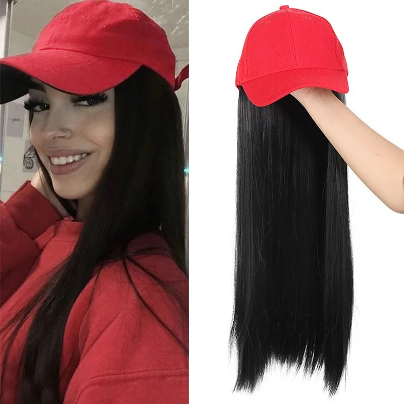 Women's Cap Black High-Temperature Fiber with Long Hair Extensions 6