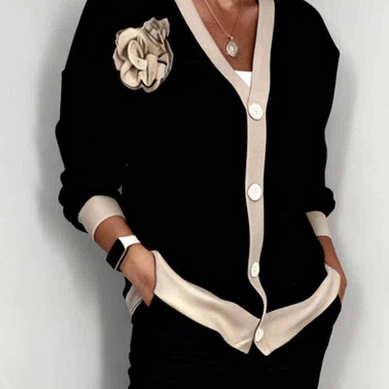 Women's V-Neck Top and High-Waist Trouser Set in available colours – product view 7 | Hensley London