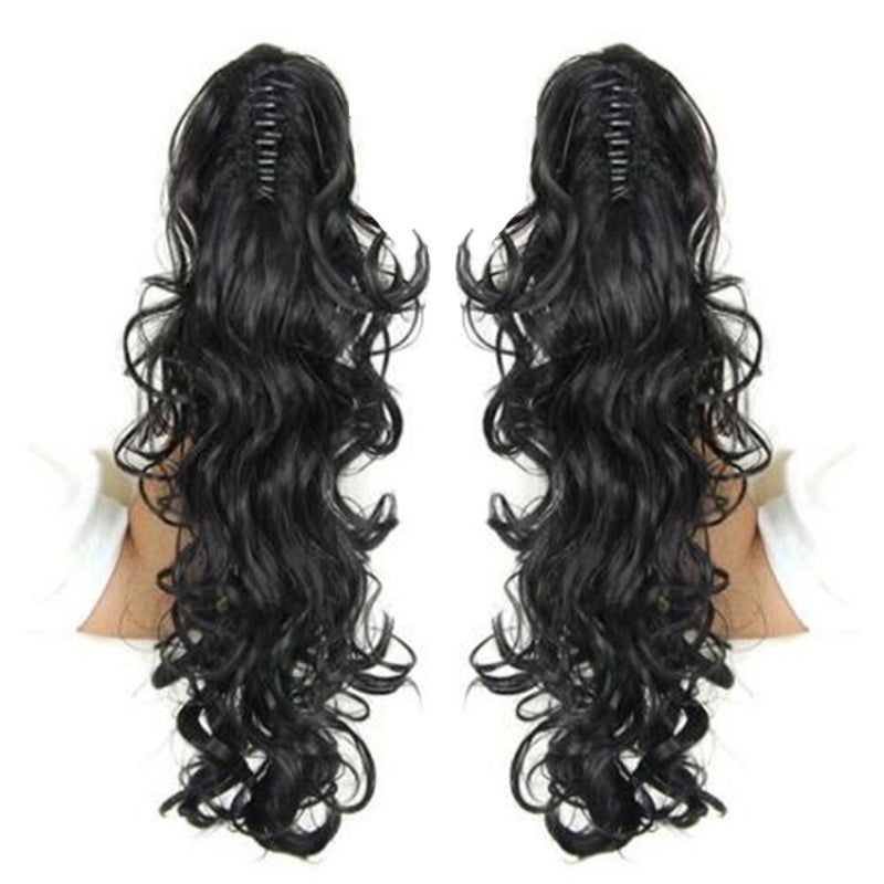 Women's Claw Clip-in Ponytail Hair Extension Long Straight Curly High-Temperature Fiber 0