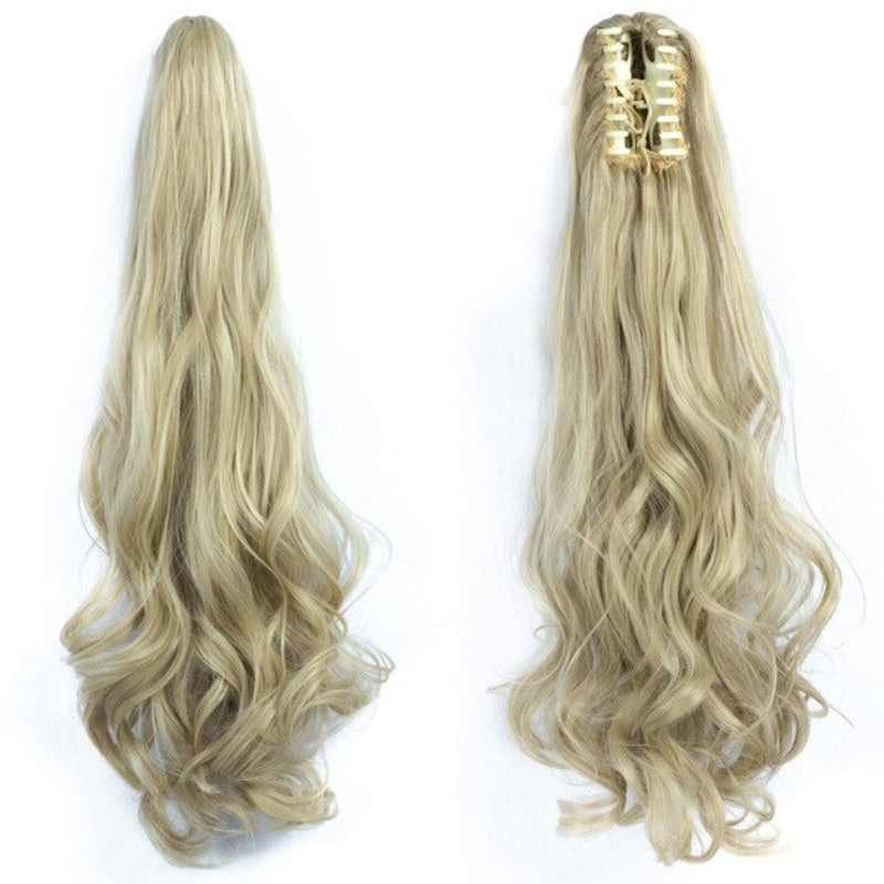 Women's Claw Clip-in Ponytail Hair Extension Long Straight Curly High-Temperature Fiber 16
