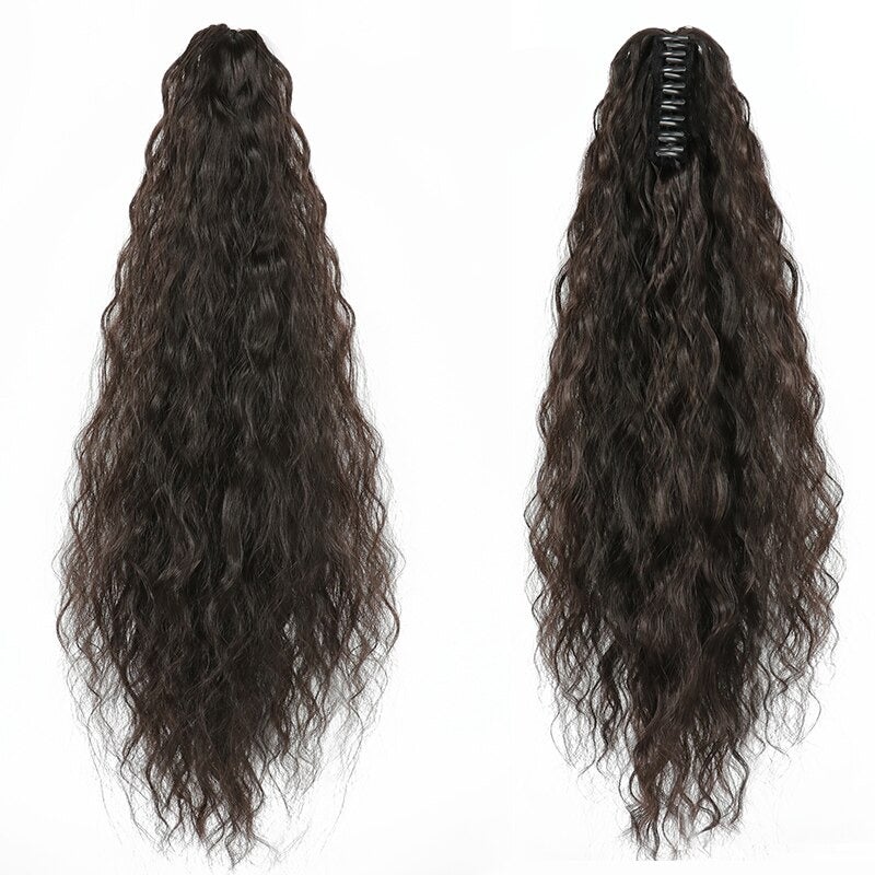 Women's Claw Clip-in Ponytail Hair Extension Long Straight Curly High-Temperature Fiber 17