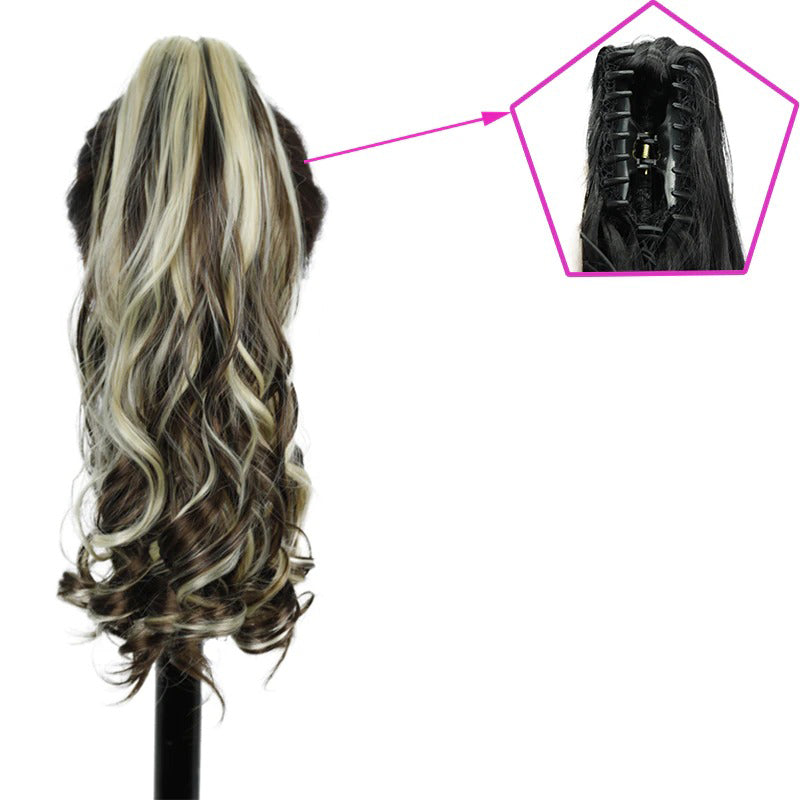Women's Claw Clip-in Ponytail Hair Extension Long Straight Curly High-Temperature Fiber 21