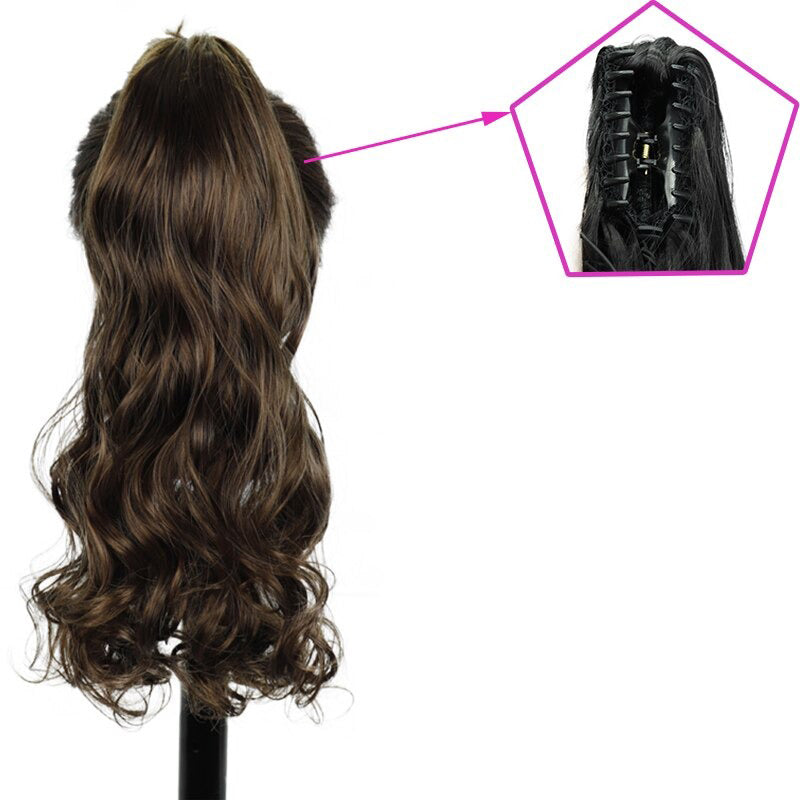 Women's Claw Clip-in Ponytail Hair Extension Long Straight Curly High-Temperature Fiber 26