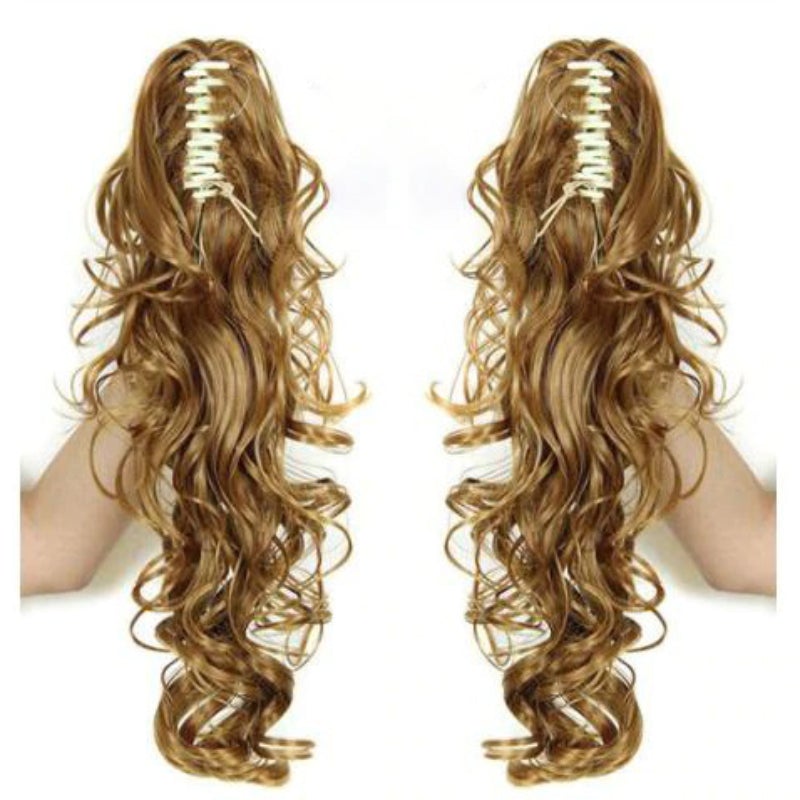 Women's Claw Clip-in Ponytail Hair Extension Long Straight Curly High-Temperature Fiber 29