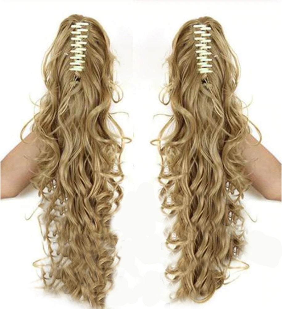 Women's Claw Clip-in Ponytail Hair Extension Long Straight Curly High-Temperature Fiber 3