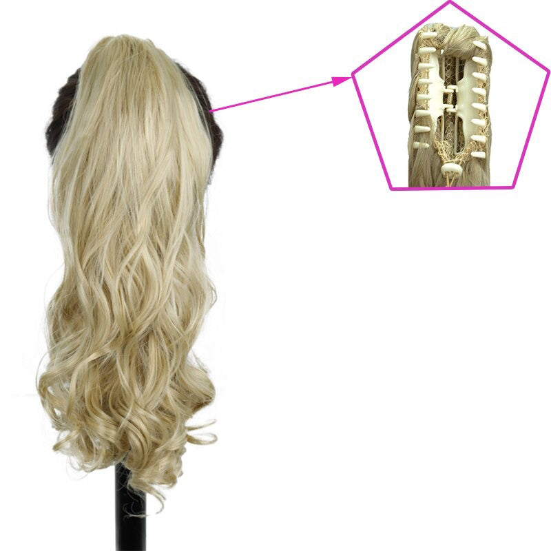 Women's Claw Clip-in Ponytail Hair Extension Long Straight Curly High-Temperature Fiber 31