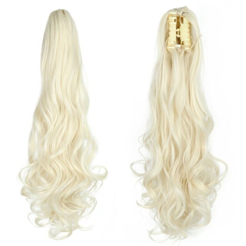 Women's Claw Clip-in Ponytail Hair Extension Long Straight Curly High-Temperature Fiber 34