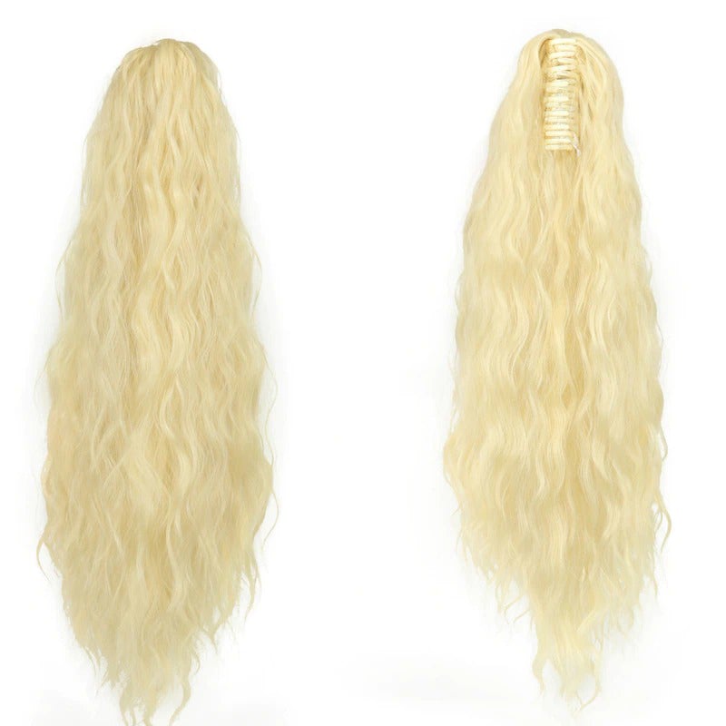 Women's Claw Clip-in Ponytail Hair Extension Long Straight Curly High-Temperature Fiber 35