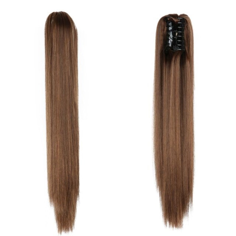 Women's Claw Clip-in Ponytail Hair Extension Long Straight Curly High-Temperature Fiber 36