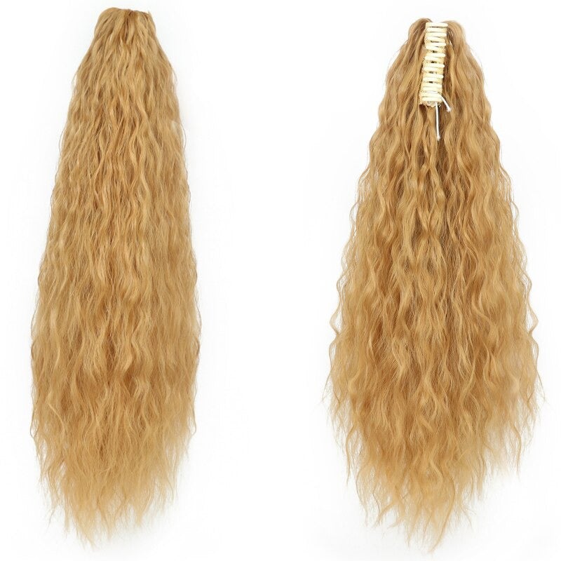 Women's Claw Clip-in Ponytail Hair Extension Long Straight Curly High-Temperature Fiber 37