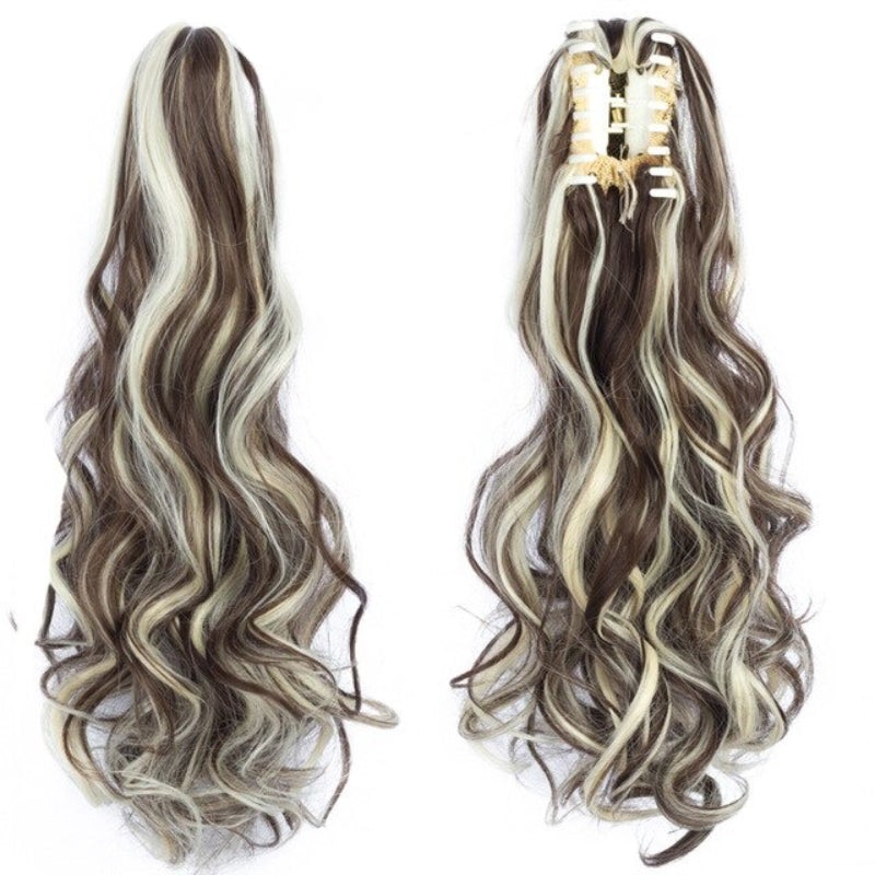 Women's Claw Clip-in Ponytail Hair Extension Long Straight Curly High-Temperature Fiber 39