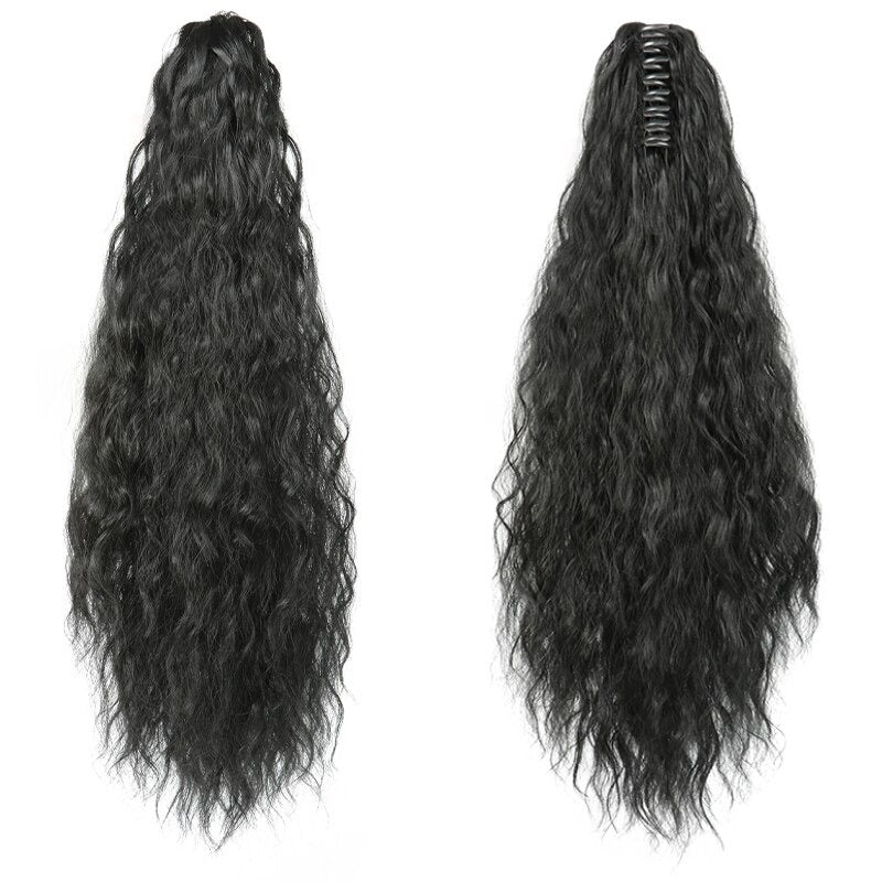 Women's Claw Clip-in Ponytail Hair Extension Long Straight Curly High-Temperature Fiber 40