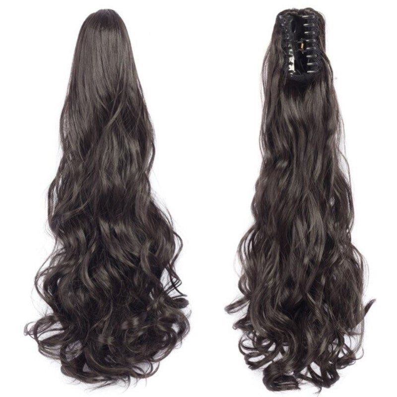 Women's Claw Clip-in Ponytail Hair Extension Long Straight Curly High-Temperature Fiber 41