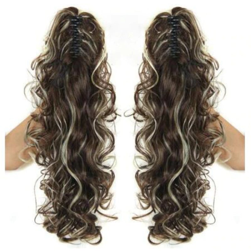 Women's Claw Clip-in Ponytail Hair Extension Long Straight Curly High-Temperature Fiber 6