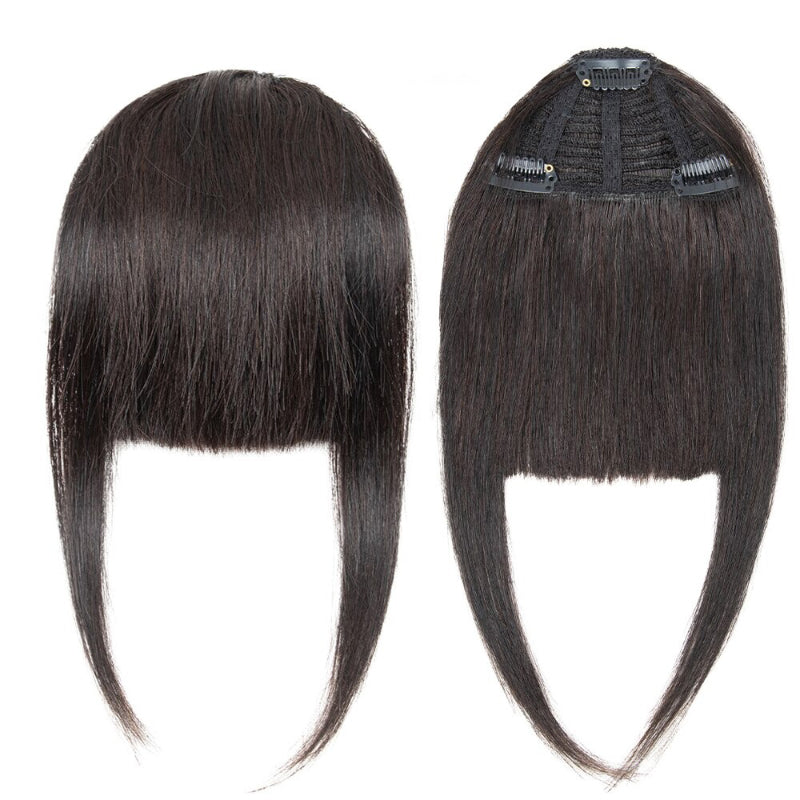 Women's Clip-In Bangs Extensions Brown Remy Human Hair 2