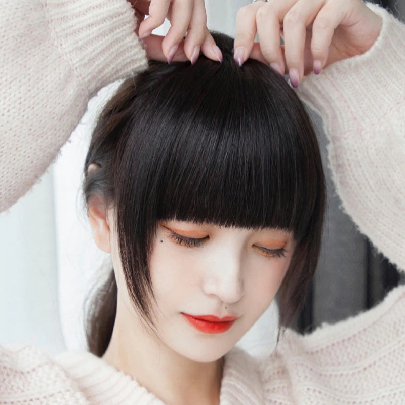 Women's Clip-In Bangs Extensions Brown Remy Human Hair 4