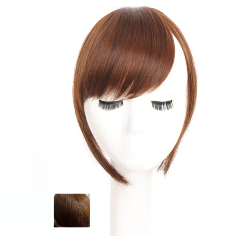 Women's Clip-In Bangs Wig Extension Light Brown High-Temperature Fiber 12