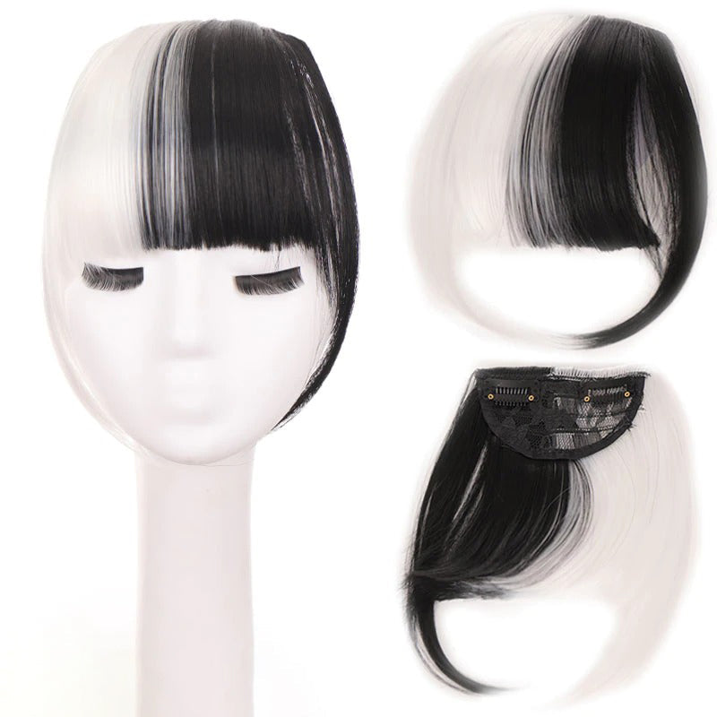Women's Clip-In Bangs Wig Extension Light Brown High-Temperature Fiber 13