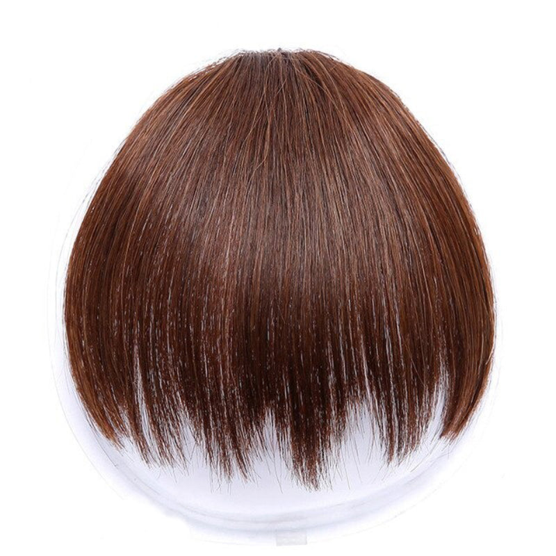 Women's Clip-In Bangs Wig Extension Light Brown High-Temperature Fiber 15