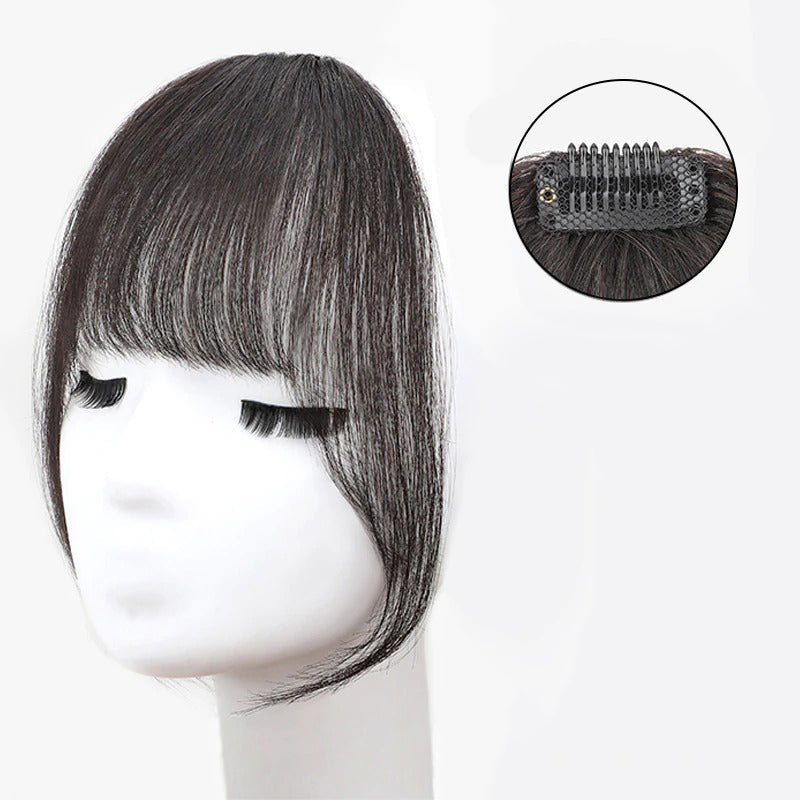 Women's Clip-In Bangs Wig Extension Light Brown High-Temperature Fiber 17