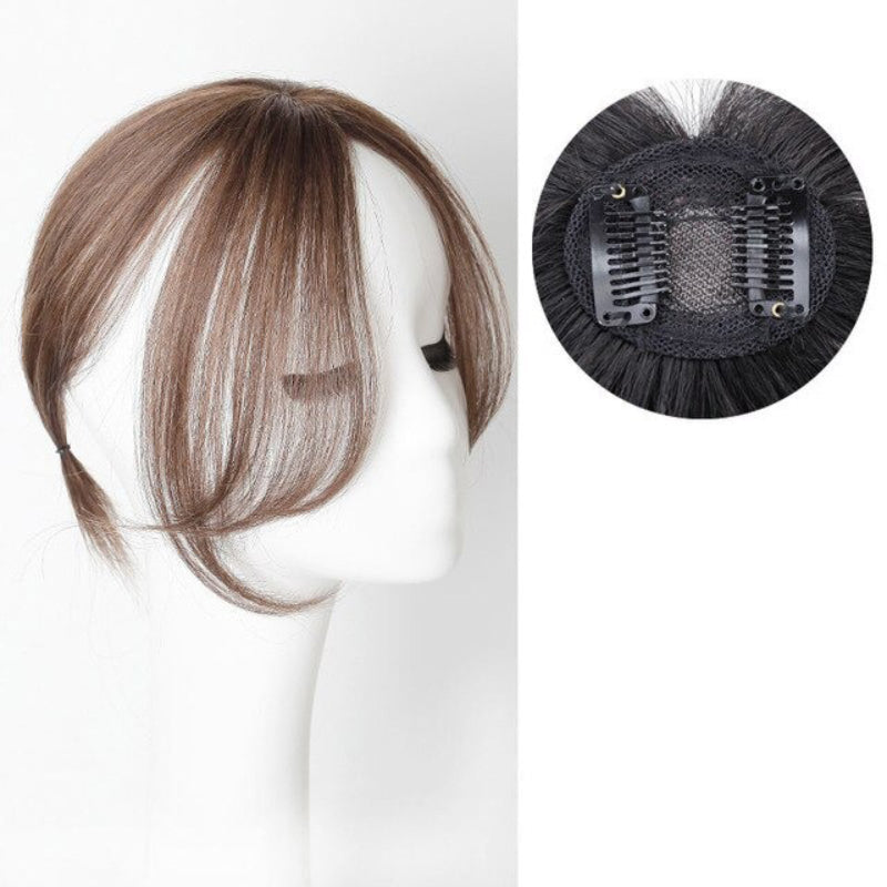 Women's Clip-In Bangs Wig Extension Light Brown High-Temperature Fiber 19