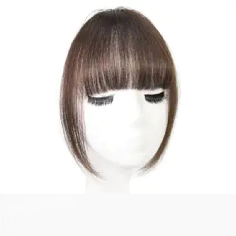 Women's Clip-In Bangs Wig Extension Light Brown High-Temperature Fiber 23