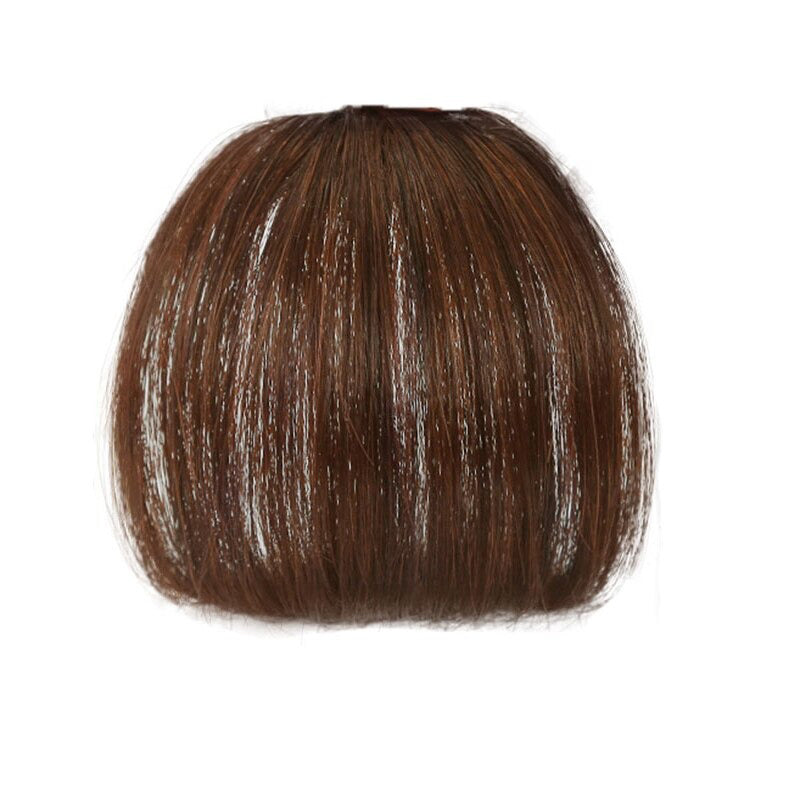 Women's Clip-In Bangs Wig Extension Light Brown High-Temperature Fiber 25