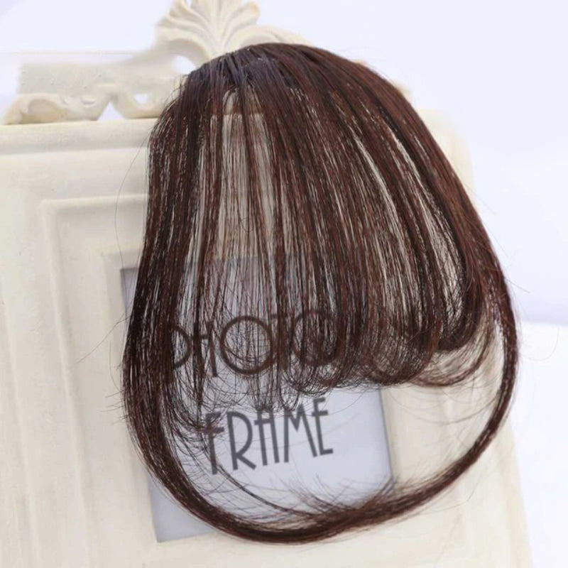 Women's Clip-In Bangs Wig Extension Light Brown High-Temperature Fiber 26