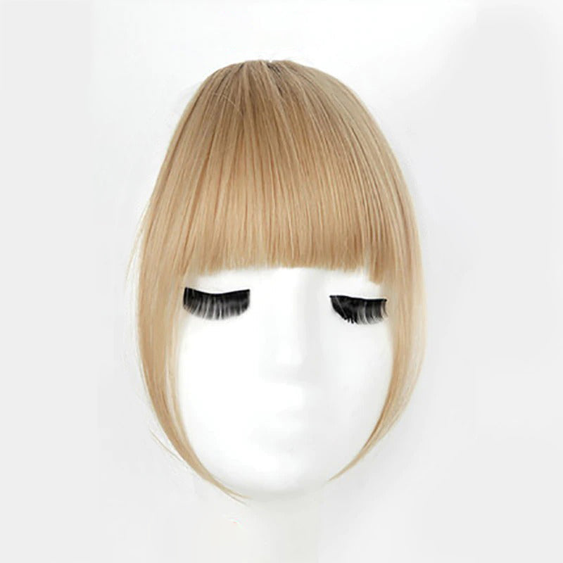 Women's Clip-In Bangs Wig Extension Light Brown High-Temperature Fiber 31