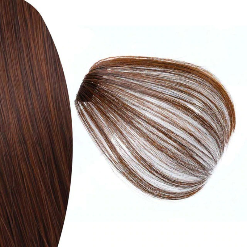 Women's Clip-In Bangs Wig Extension Light Brown High-Temperature Fiber 32