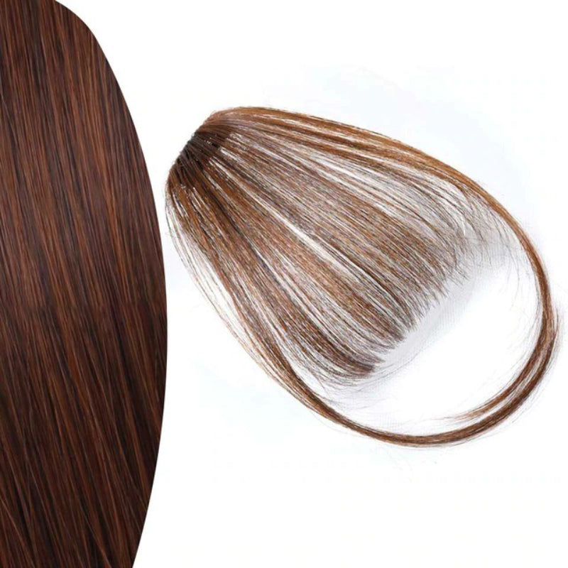 Women's Clip-In Bangs Wig Extension Light Brown High-Temperature Fiber 38