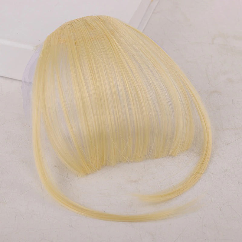 Women's Clip-In Bangs Wig Extension Light Brown High-Temperature Fiber 44