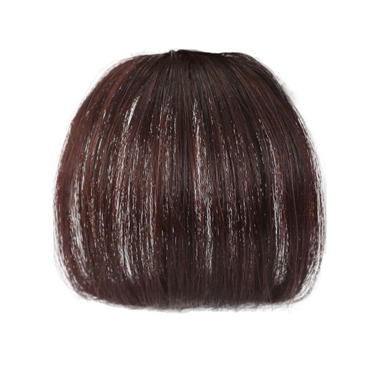 Women's Clip-In Bangs Wig Extension Light Brown High-Temperature Fiber 47