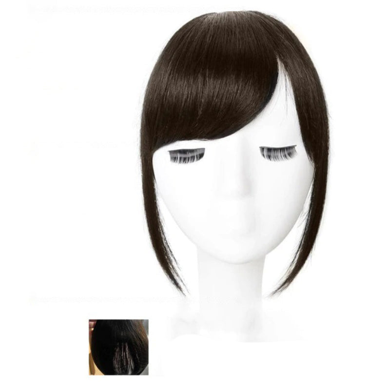 Women's Clip-In Bangs Wig Extension Light Brown High-Temperature Fiber 48