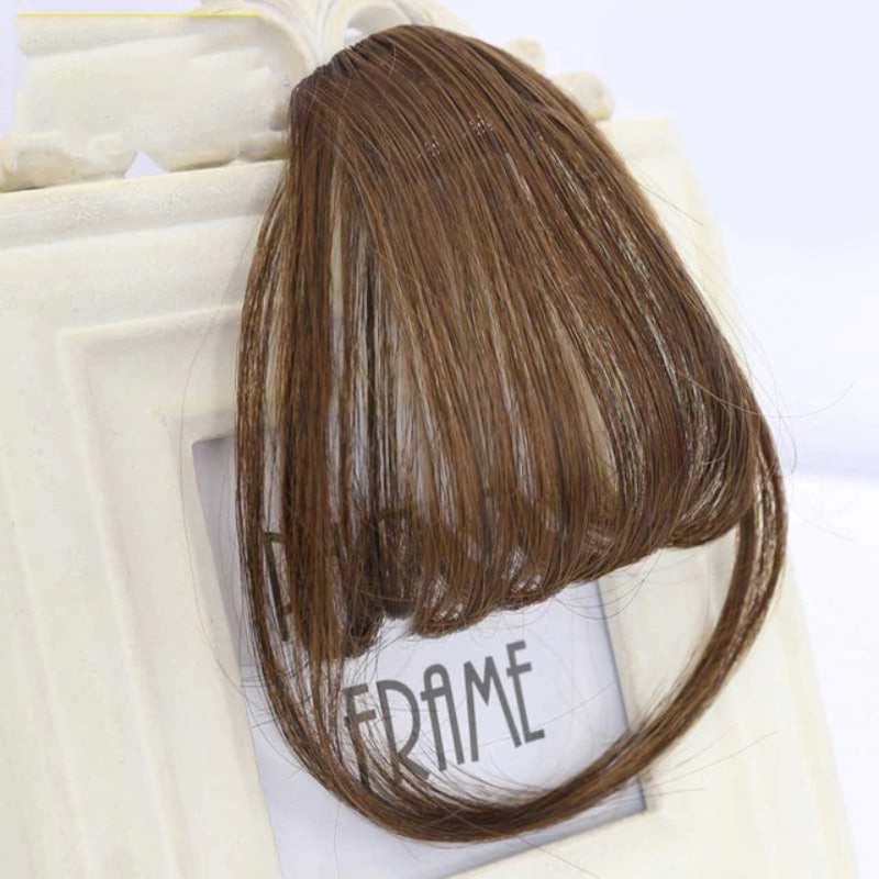 Women's Clip-In Bangs Wig Extension Light Brown High-Temperature Fiber 50