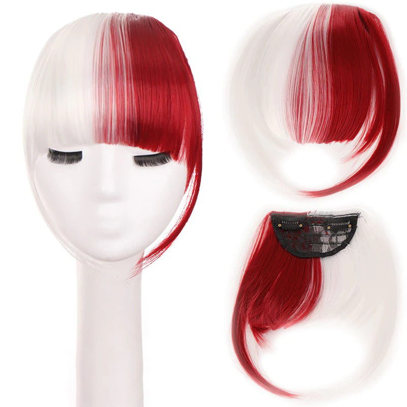 Women's Clip-In Bangs Wig Extension Light Brown High-Temperature Fiber 51