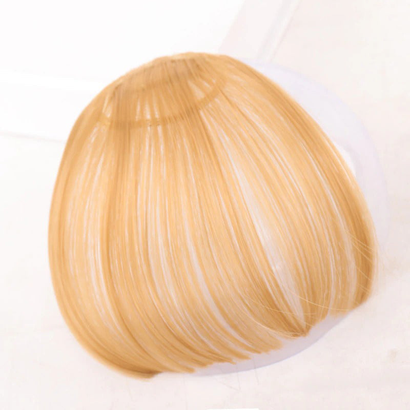Women's Clip-In Bangs Wig Extension Light Brown High-Temperature Fiber 53