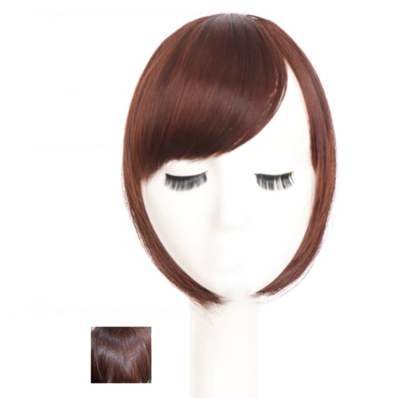 Women's Clip-In Bangs Wig Extension Light Brown High-Temperature Fiber 57