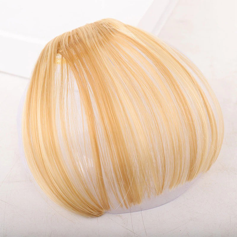 Women's Clip-In Bangs Wig Extension Light Brown High-Temperature Fiber 6