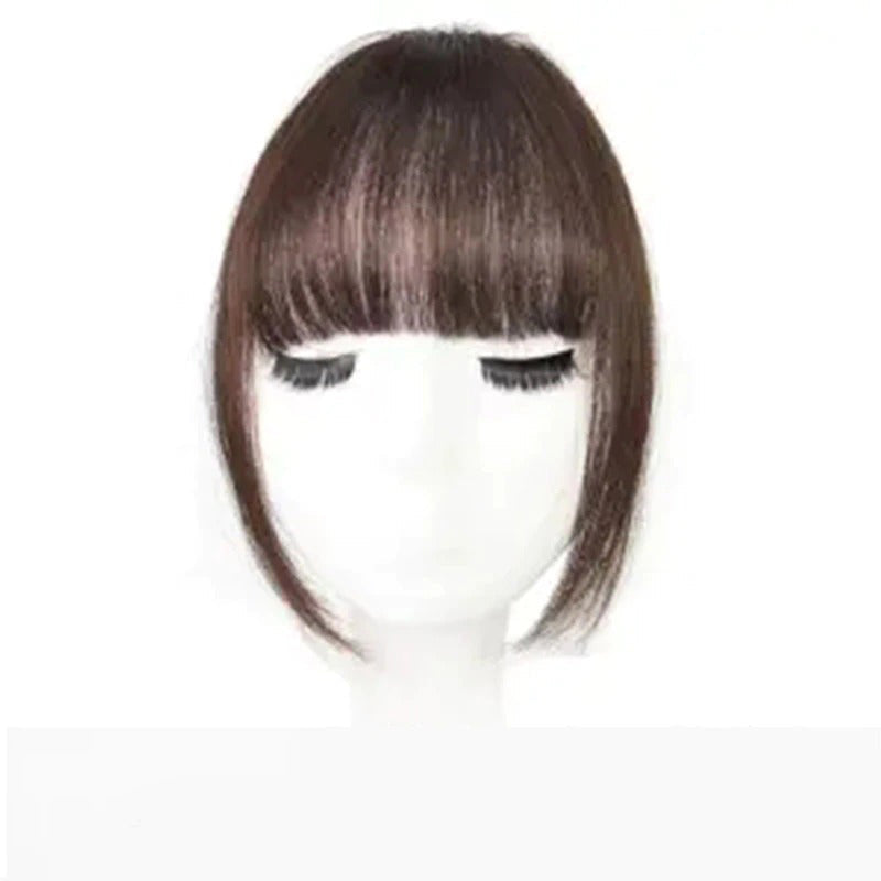 Women's Clip-In Bangs Wig Extension Light Brown High-Temperature Fiber 61