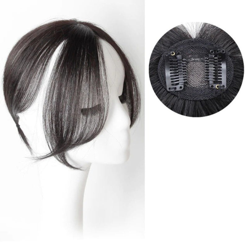 Women's Clip-In Bangs Wig Extension Light Brown High-Temperature Fiber 62
