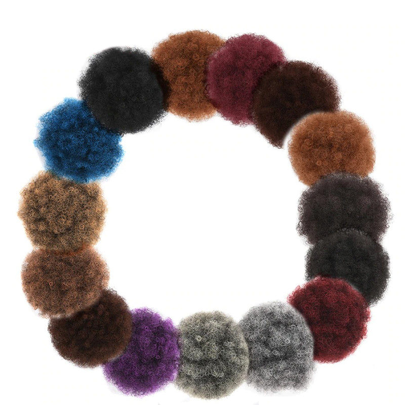 Women's Clip-In Hair Bun Black High-Temperature Fiber Afro Kinky Extension 2
