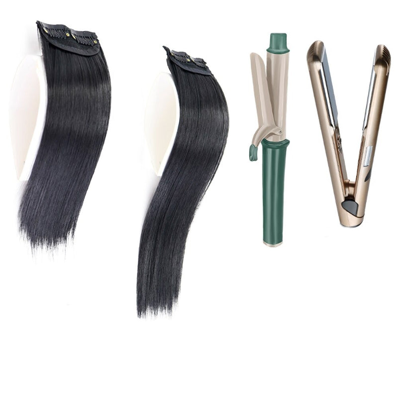 Women's Clip-In Hair Extensions Brown High-Temperature Fiber 4