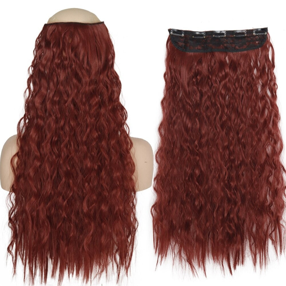 Women's Clip-In Hair Extensions Long Straight Curly High-Temperature Fiber 12