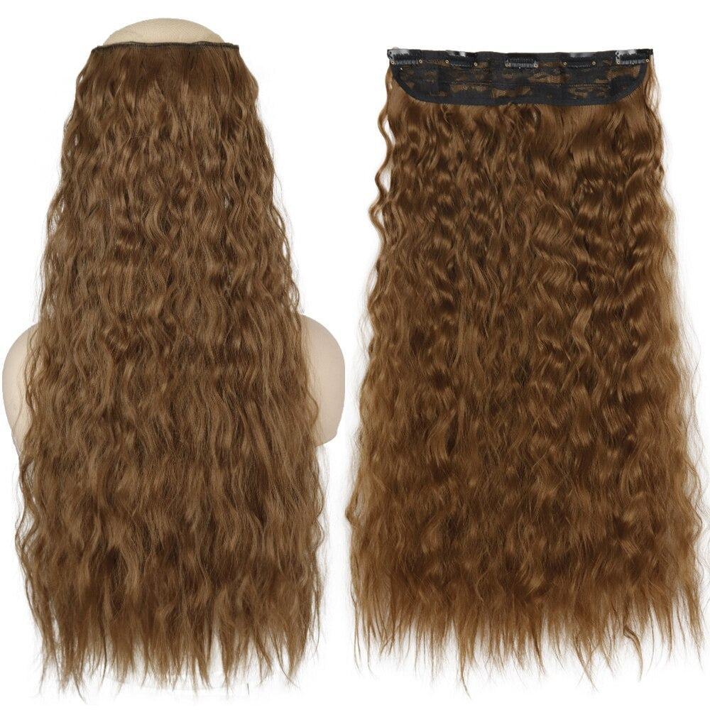 Women's Clip-In Hair Extensions Long Straight Curly High-Temperature Fiber 15