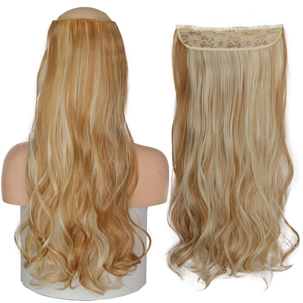 Women's Clip-In Hair Extensions Long Straight Curly High-Temperature Fiber 18