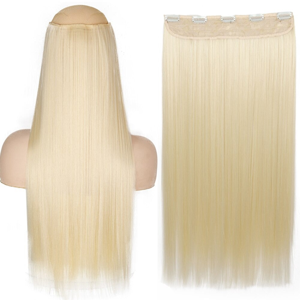 Women's Clip-In Hair Extensions Long Straight Curly High-Temperature Fiber 19