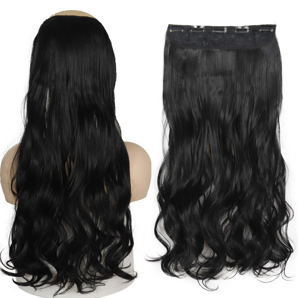 Women's Clip-In Hair Extensions Long Straight Curly High-Temperature Fiber 20