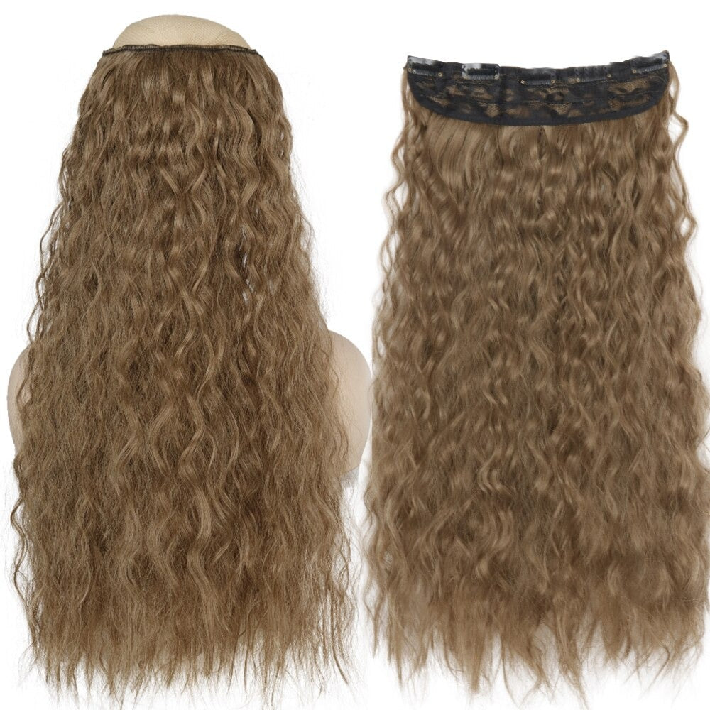 Women's Clip-In Hair Extensions Long Straight Curly High-Temperature Fiber 22
