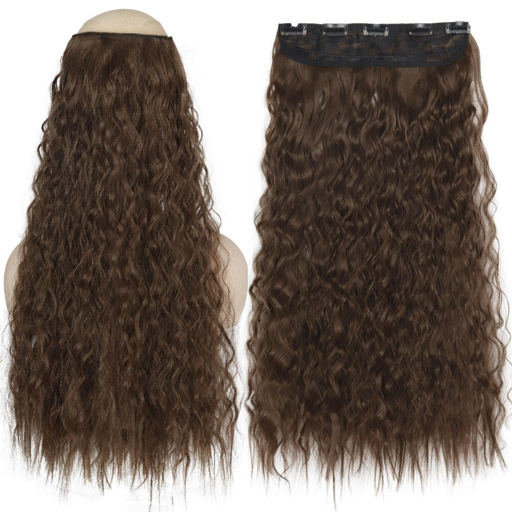 Women's Clip-In Hair Extensions Long Straight Curly High-Temperature Fiber 23